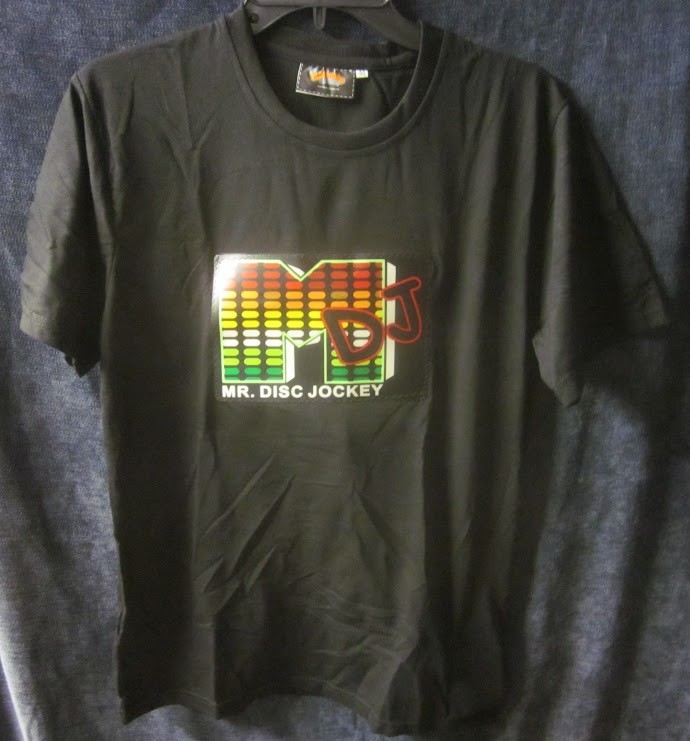 Mr. DJ LED Panel Light Up T Shirt Sound Activated DJ Party Rave Size M