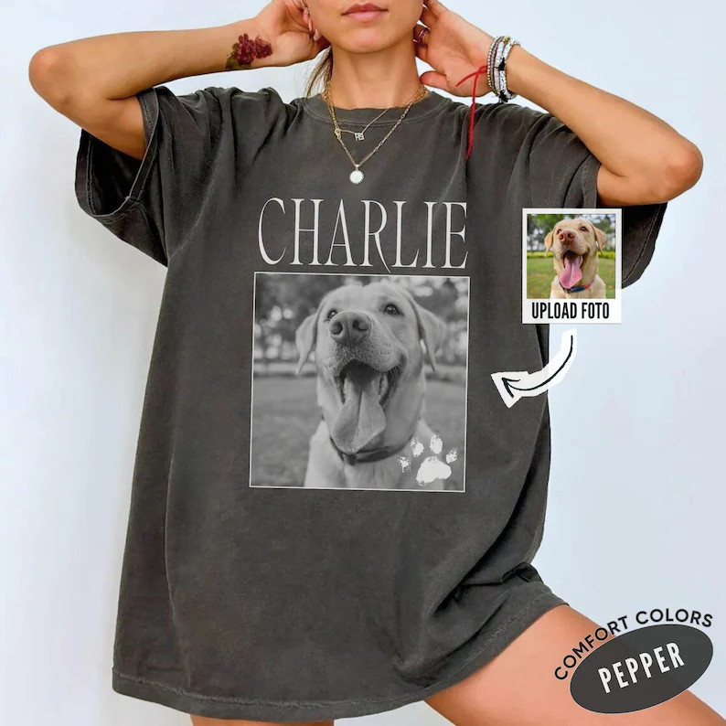 Custom Pet Photo Personalized Pet Lover Comfort Tee Gift Shirt