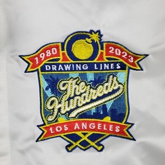 The Hundreds Drawing Lines Los Angeles White Satin Jock Baseball Jersey Sz S
