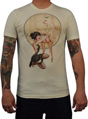 Lowbrow Art Hot in the Kitchen Ivory Sexy Pinup Mens Tee Tshirt S-M-L-XL-XXL NWT