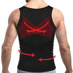 Men Slim Shirt Body Slimming Tummy Shaper Control Belly Underwear Vest Girdle US