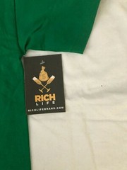 Rich Life T Shirt Dollar Money Wire Short Sleeves Green White Tee Graphic Top