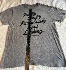 Official ZOOLANDER Movie Promo Quote T-Shirt Gray Felt Text Graphic Tee Medium