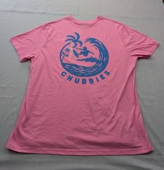 New Mens Chubbies Surfer POCKET TShirt Size XL Hot Pink