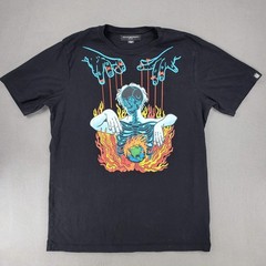 Cult of Individuality Graphic T-Shirt Mens M Black Puppet Skeleton Earth Fire