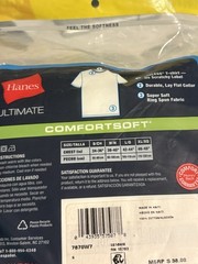 Hanes T-Shirt 7 Pack Ultimate Men’s ComfortSoft Crewneck V Neck Short Cotton S