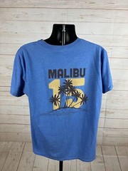 Malibu California Shirt Adult XL Blue Short Sleeve Souvenir Pre Owned