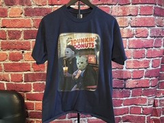 Funny Halloween Jason Voorhees Michael Myers T-Shirt Dunkin Donuts Large