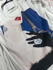 Diamond Paris Long Sleeve Graphic T-Shirt White Size Small