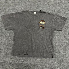 Warner Bros T-Shirt Mens Size XXXL Grey Taz Embroidered Pocket Looney Tunes Tee
