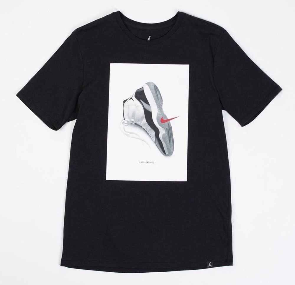 NEW Jordan 11 Concord Black T-Shirt Size Medium Black *In Original Package Bag*