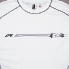 Formula 1 Flat Seam Retro H&M T Shirt Official F1 Mens Small White Cotton