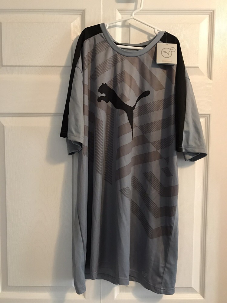 PUMA dry cell Men’s Size XL graphic tee, black steel gray, Brand new with tags