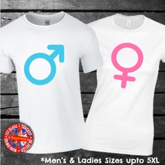 Matching Couples T-shirt Set Mens Ladies Gift Birthday Valentines Wedding Day