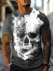 Summer Men’s Skull Graphics 3D Printed Tshirt Short Sleeved T-Shirt For Men