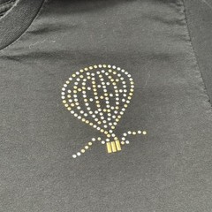 Vintage 90s Hot Air Balloon Shirt Mens XL Black Rhinestone Single Stitch Tee