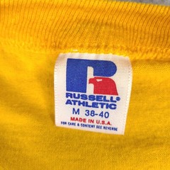 Vintage Russell Athletic T-Shirt Adult Medium Yellow Corn George’s 10th Roast