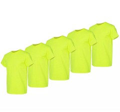 Bulk Lot Gildan Men Heavy Cotton Plain Short Sleeves T-Shirt Safety (Pack Of 5)