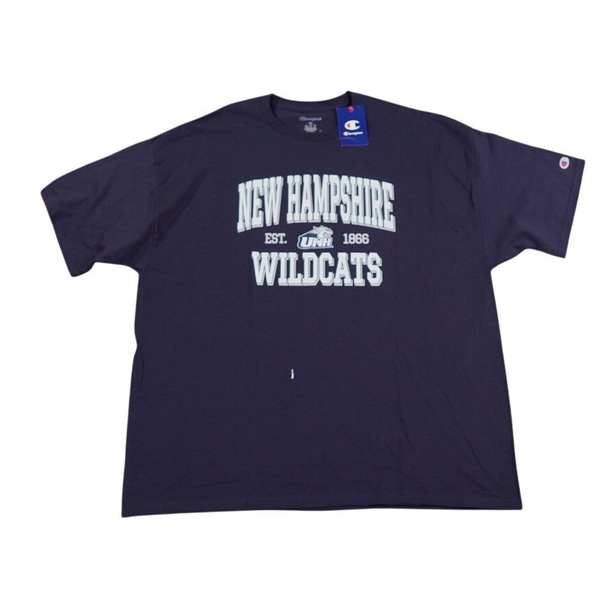 Champion T-Shirt Mens 3XL Navy Blue UNH New Hampshire Wildcats Collegiate Tee