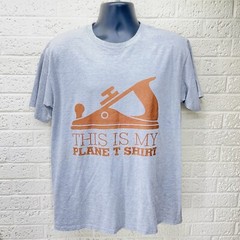 This is My Plane T-Shirt Sz L Gray Carpentry Woodworking Humor Joke Funny • EUC‼