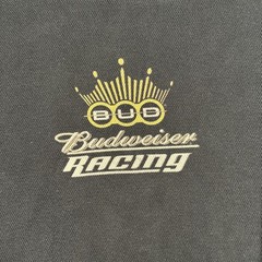 Bud Racing Long Sleeve Shirt Men’s S Black Thermal Budweiser 100% Cotton