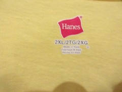 Mens HANES~Essentials YELLOW T-shirt~size 2XL~NWT Shirt Crew Neck COTTON