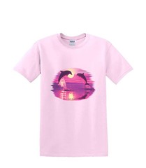 T-shirt small to 3xL – DOLPHIN lover SILHOUETTE sealife beach nautical fun
