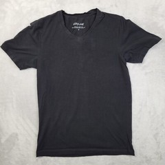 City Lab Shirt Men Small Short Sleeve V-Neck Basic Black Stretch Slim Fit Adult