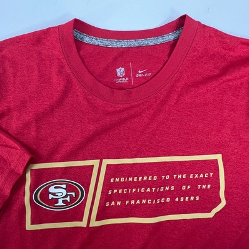 2011 NFL Nike DRI-FIT San Francisco 49ers L Red Short Sleeve On Field Tee L