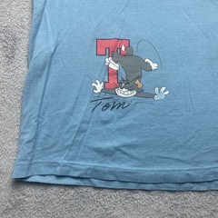 Tom and Jerry Mens Blue T Shirt Size L Cartoon Cat and Mouse