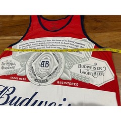 Budweiser King of Beers Graphic Tank Top Mens Large Red Label Logo Cotton Shirt