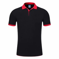 Contrast Color Lapel Short-sleeved POLO Shirt Fashionable Personalized Button Su