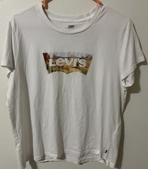 Levi’s Womens White Graphic Logo Cotton T-Shirt XL Short Sleeve