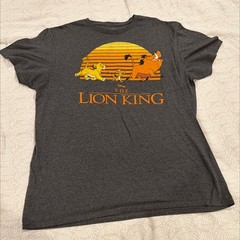 Disney The Lion King T-Shirt L Large Adult Gray Short Sleeve Graphic Tee Simba