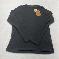 NWT Faherty Mens S Thermal Waffle Knit Long Sleeve Crew Neck Charcoal Heather