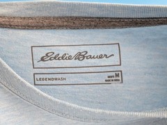 Eddie Bauer Men’s Short Slv. Legend Wash T-shirt Lt. Blue Heather Size Med. GUC