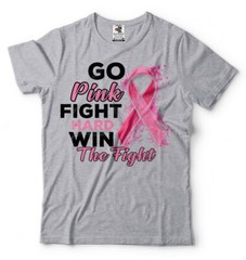 Cancer Awareness T-shirt Pink Fight Win Fight Anti-Cancer Tee Shirt