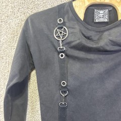 Killstar Shirt Mens Medium Black Strap Pentagram Goth Long Sleeve Occult Y2K Emo