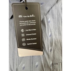 Travis Mathew Pixelated Shirt Mens 2XL Blue Heather Nights Performance SS NWT