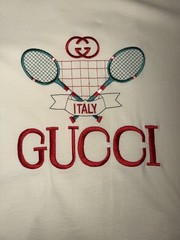 Gucci Tennis Embroidery Oversized T-Shirt in Off-White