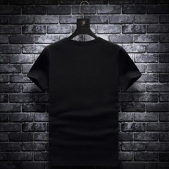 New Fashion Trend Skull Rhinestone Short Sleeve Luxury Men Black White T-Shirt