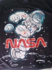 NASA Popeye Space Adult Mens Size 3XLarge Black Short Sleeve Shirt