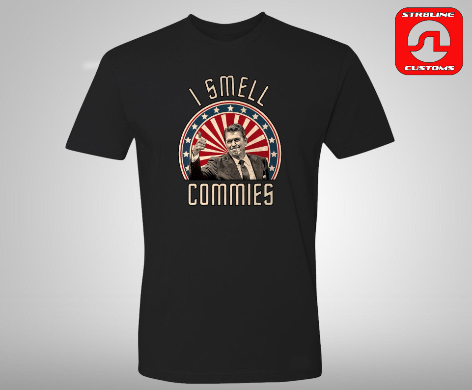 I SMELL COMMIES Ronald Reagan Communist Propaganda USA Kimber M&P Sig T-Shirt
