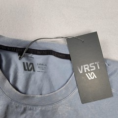 VRST Essential Pocket Shirt Mens Sm Muted Denim Breathable Custom Dyed Tee (633)