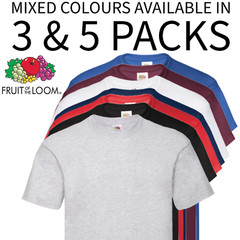 mens fruit of the loom t shirts 5 3 Pack Unisex Plain Cotton Bulk T-Shirt Mixed