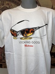 LOOKING GOOD BUDWEISER White T-Shirt For Men – Size X-Large