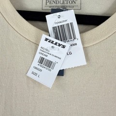 Pendleton Woolen Mills Mens Large Ivory Graphic Short Sleeve Crew Neck Tee Top