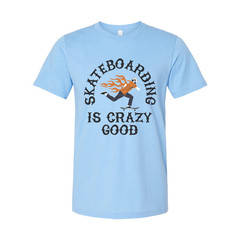 Unisex Skateboarding Graphic T Shirt With Flaming Skater Illustration And Is Cra