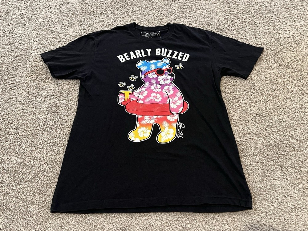 Riot Society t-shirt Bearly Buzzed Black Mens Size Medium