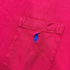 Vintage Polo Ralph Lauren Shirt Mens L Red Classic Fit Cotton Pocket Preppy 90s